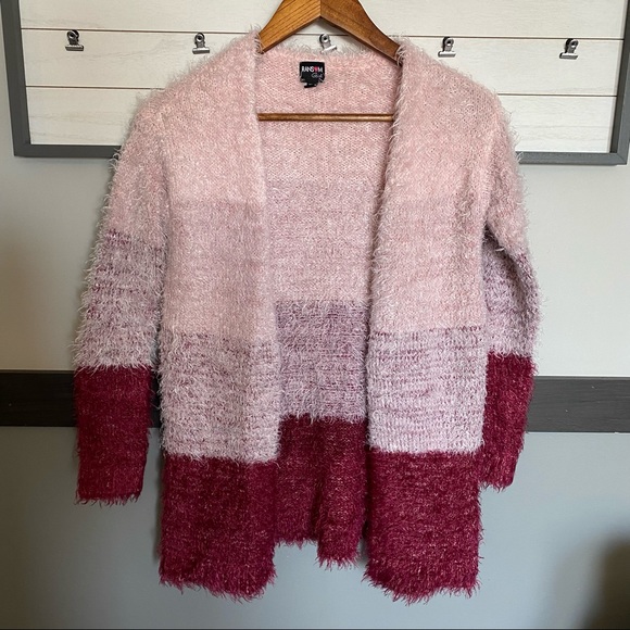 Rasmon Other - RASMON soft teddy bear texture girls cardigan eyelash knit long sleeve size M